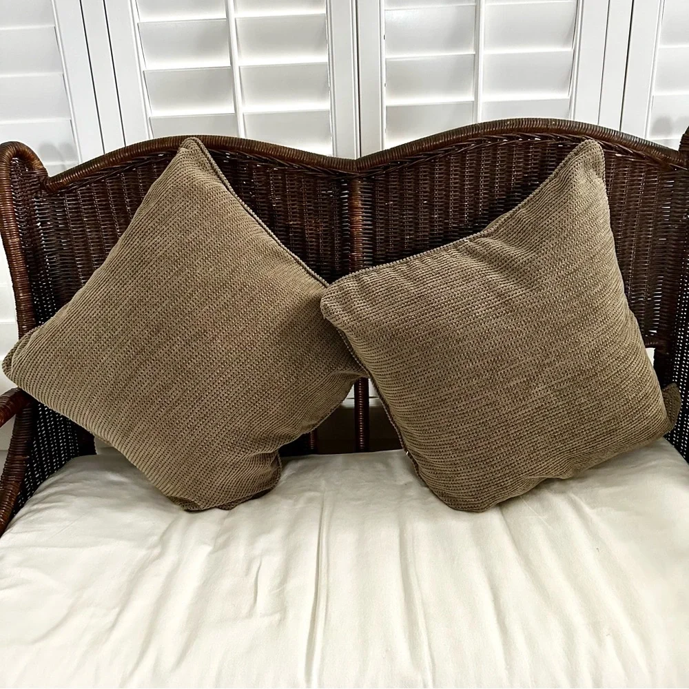 Vintage Olive Green and Kaki Throw Pillow Covers 2 in the Set